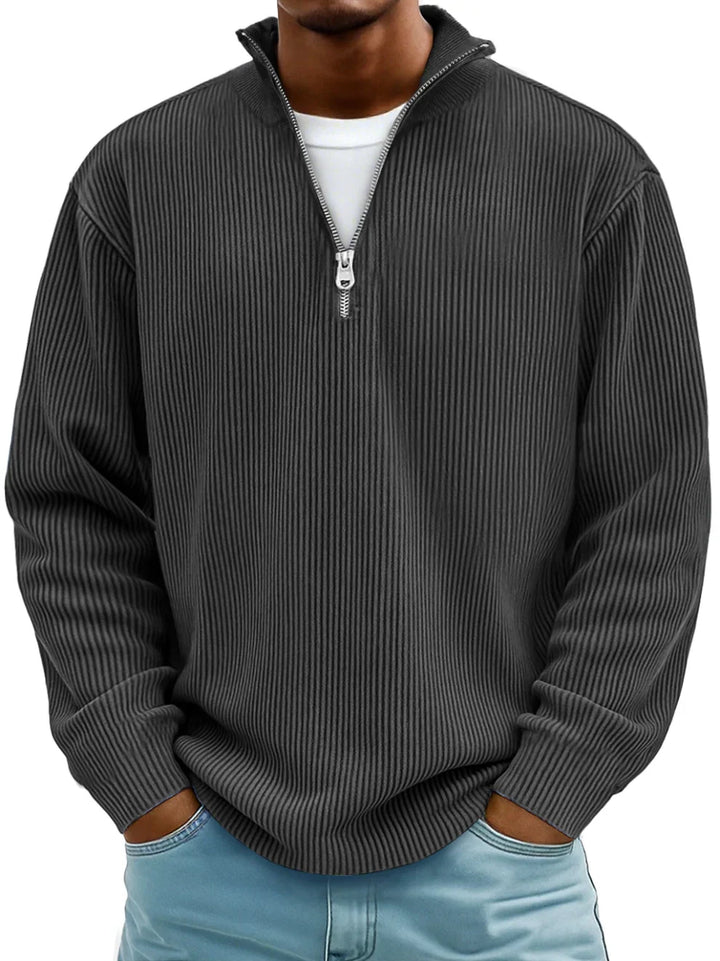 Women's Half-Zip Knit Sweater for Fall in Black
