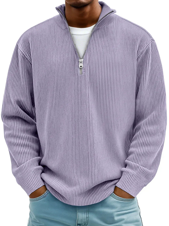 Women's Half-Zip Knit Sweater for Fall in Violett