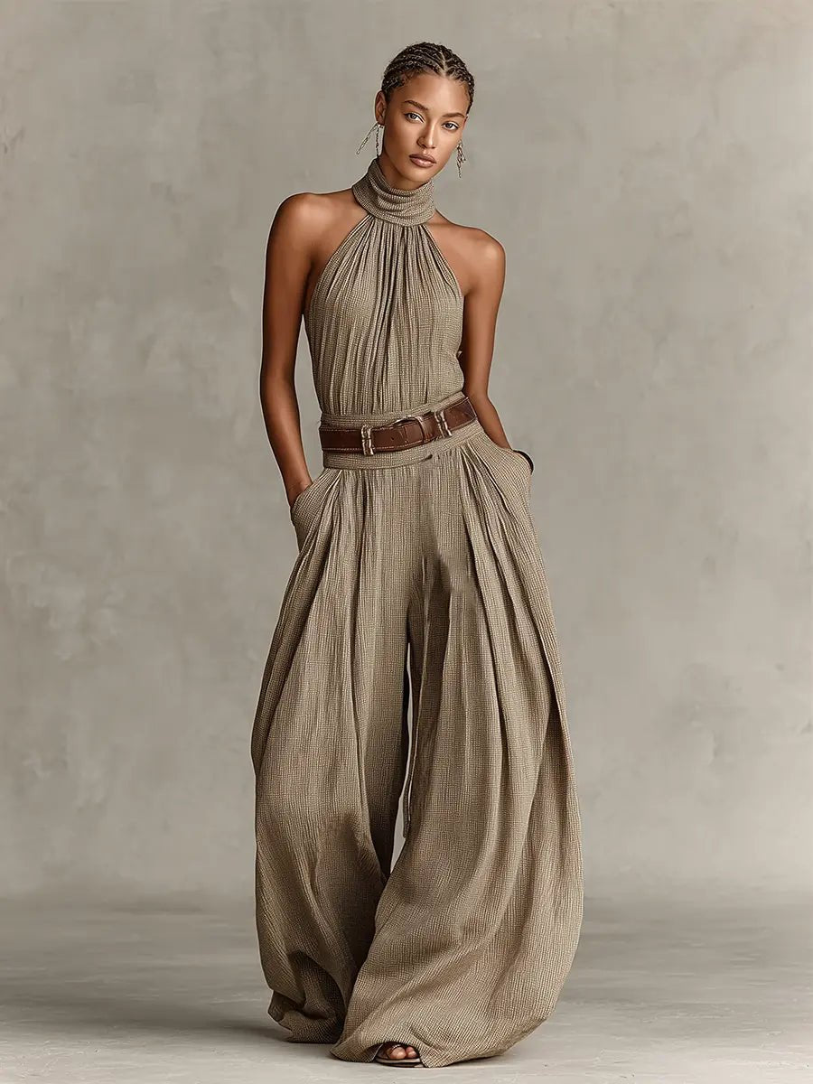 Women's Halter Dress Jumpsuit for Autumn Weddings (2)