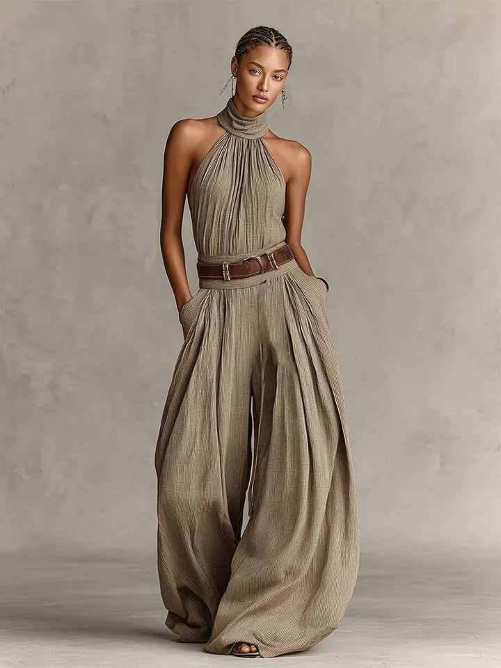 Women's Halter Dress Jumpsuit for Autumn Weddings (2)