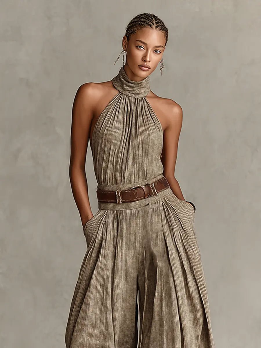 Women's Halter Dress Jumpsuit for Autumn Weddings (3)
