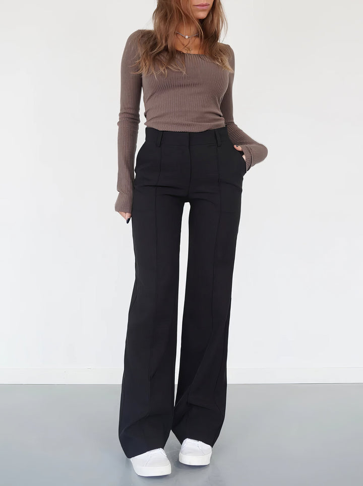 Women's High-Waist Pants with Flattering Fit in Black
