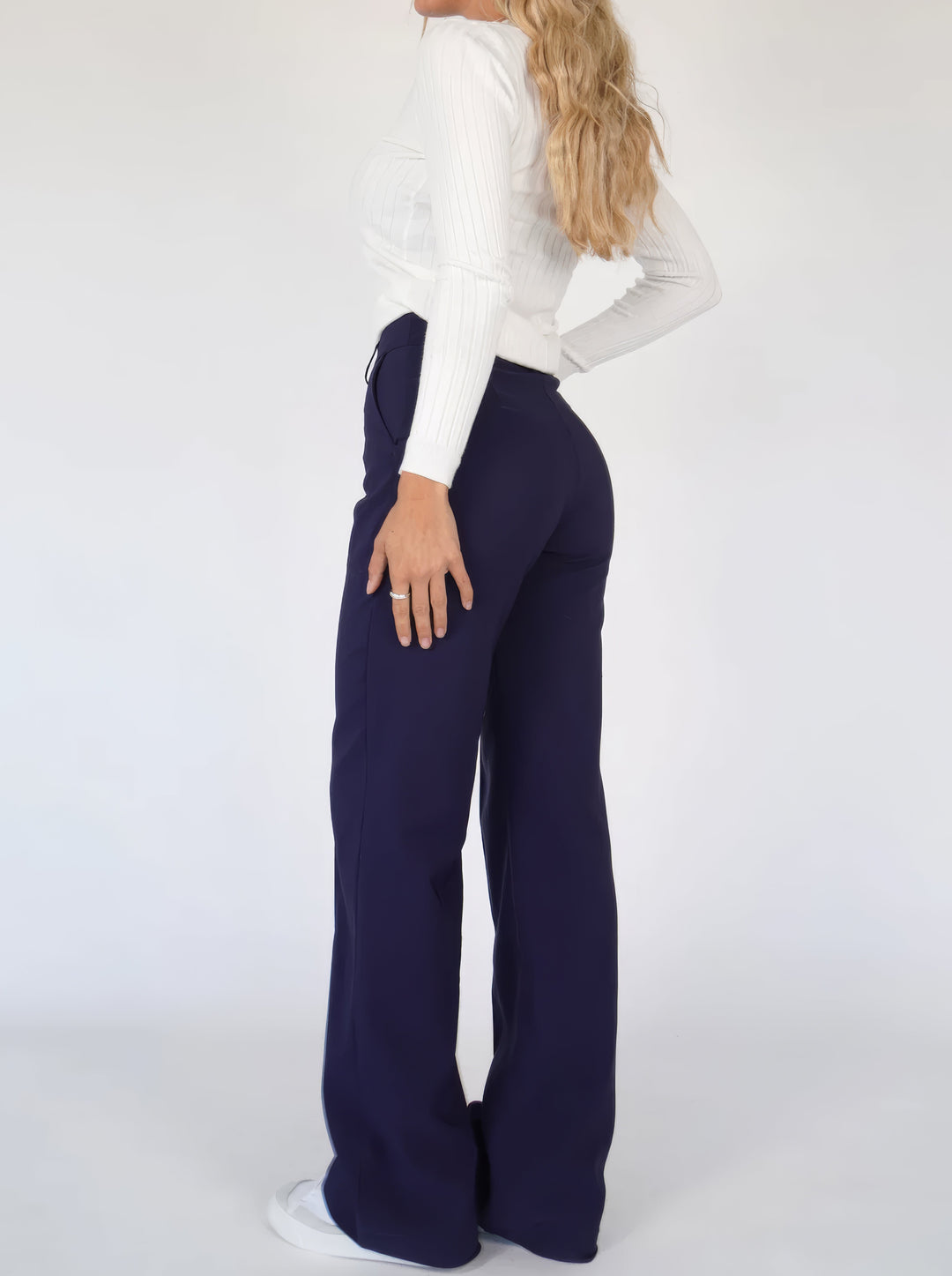 Women's High-Waist Pants with Flattering Fit in Blue 2