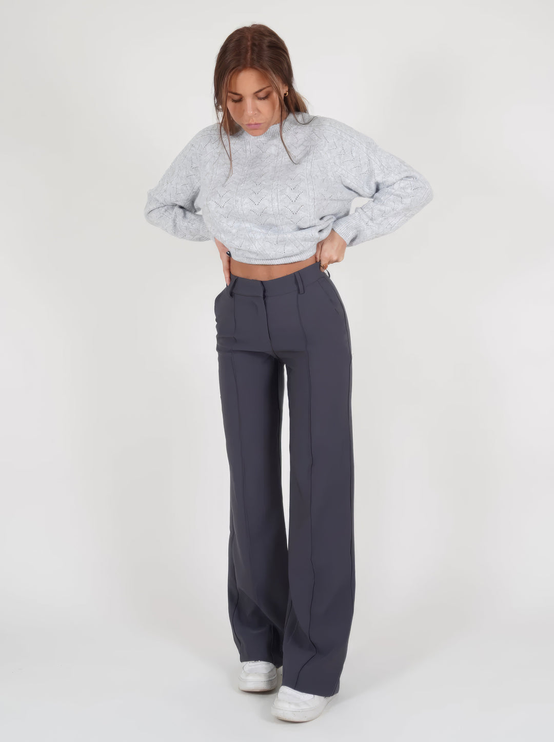 Women's High-Waist Pants with Flattering Fit in Grey 1