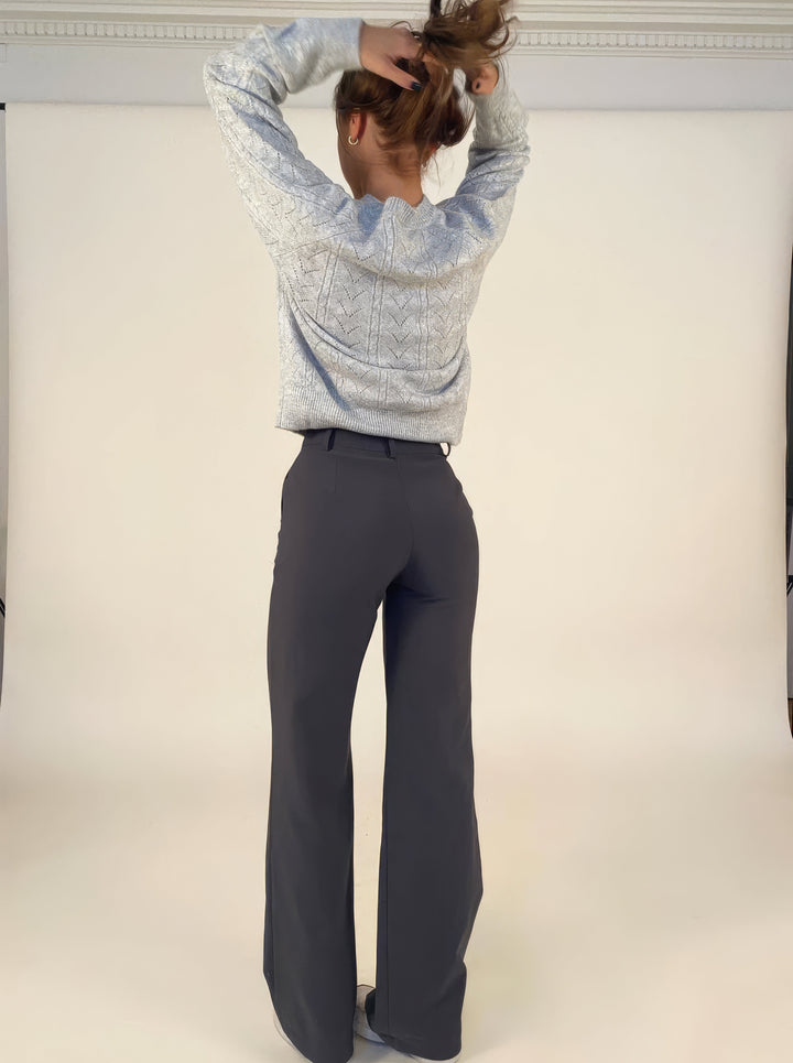 Women's High-Waist Pants with Flattering Fit in Grey 2