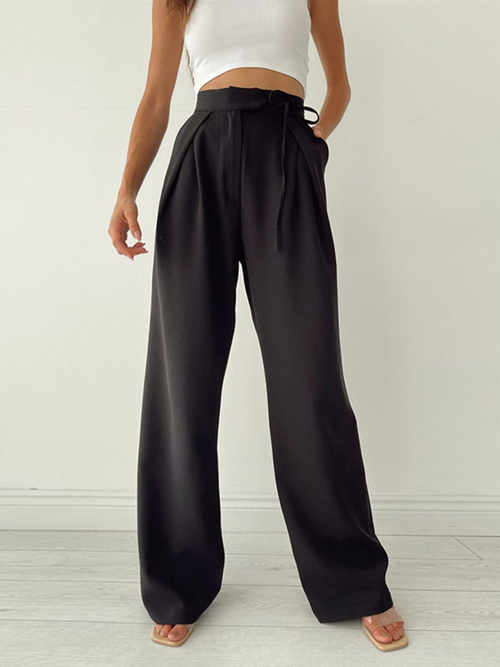 Women's High-Waist Wide Leg Pants Elegant & Comfortable in Black