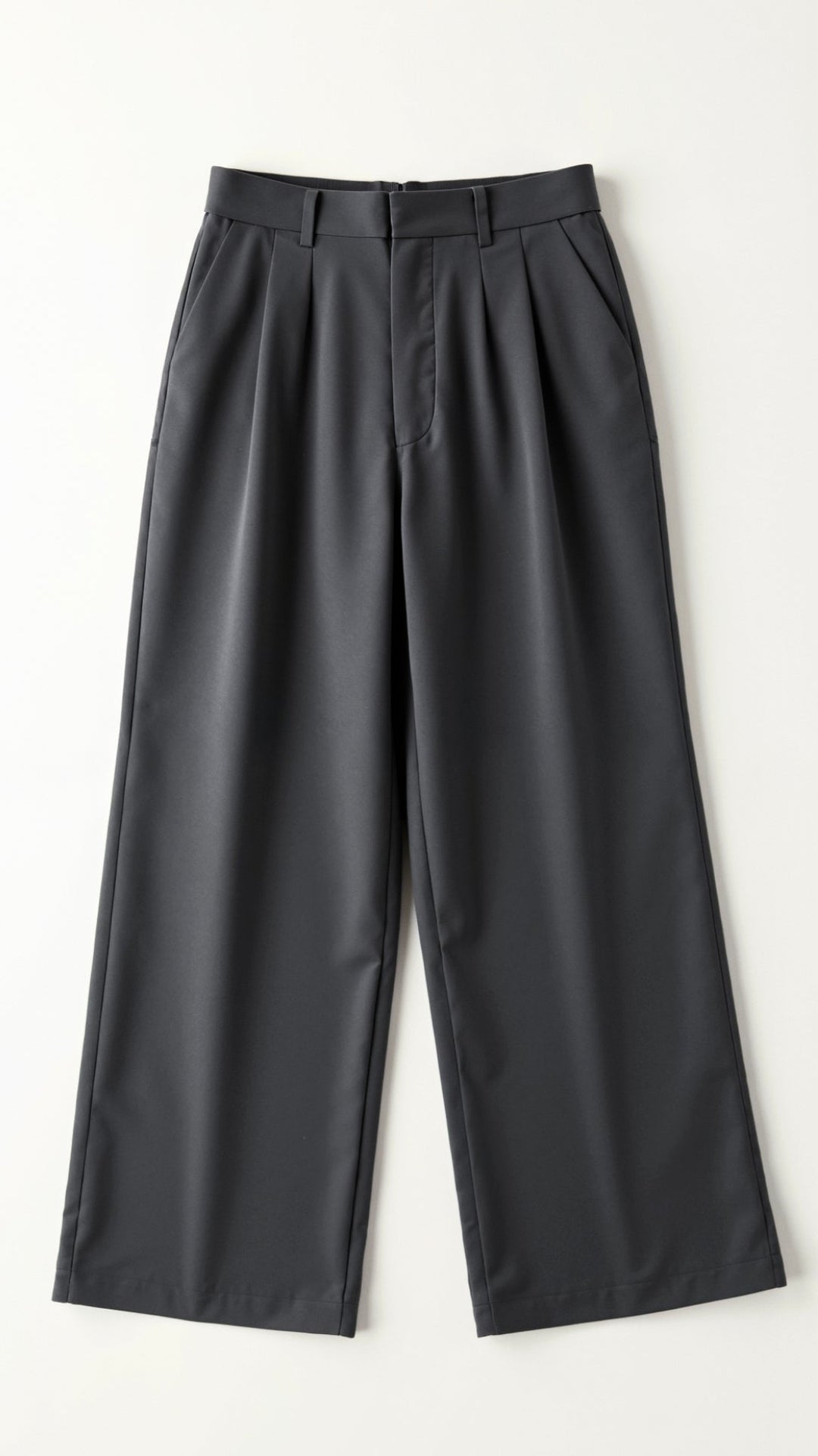 Women's High-Waist Wide-Leg Pants for Fall in Dark Grey