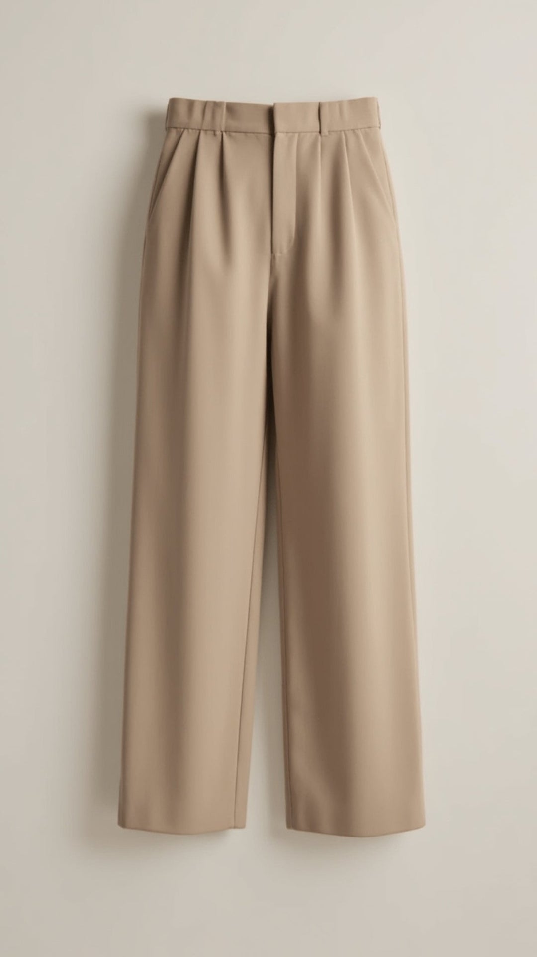 Women's High-Waist Wide-Leg Pants for Fall in Khaki