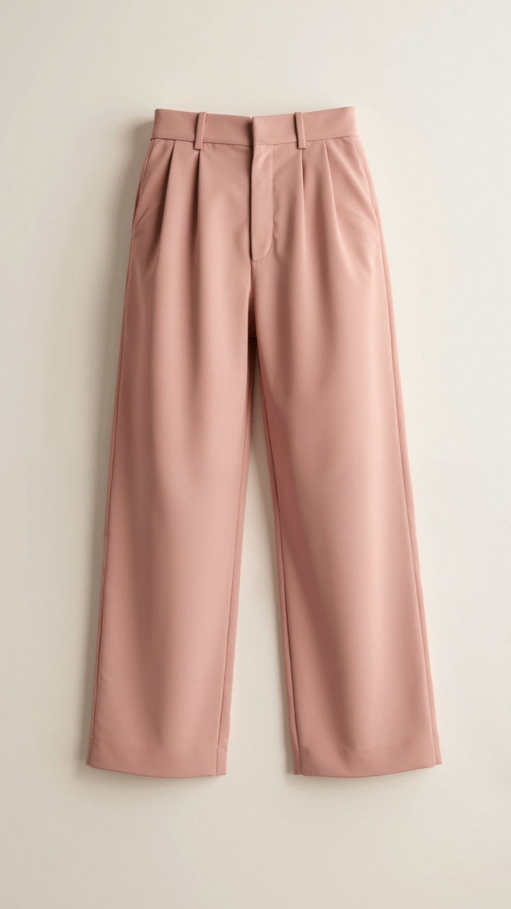 Women's High-Waist Wide-Leg Pants for Fall in Pink