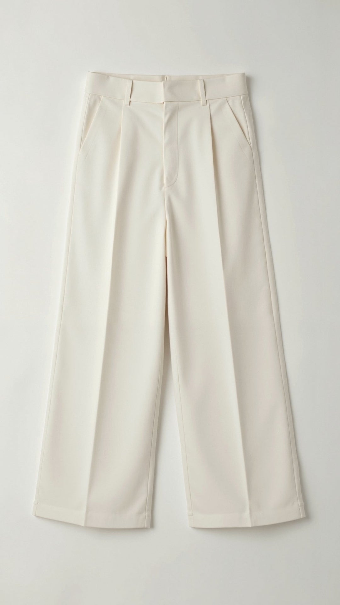 Women's High-Waist Wide-Leg Pants for Fall in White