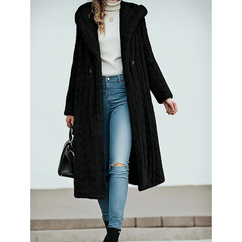 Women's Hooded Longline Coats for Fall (5)