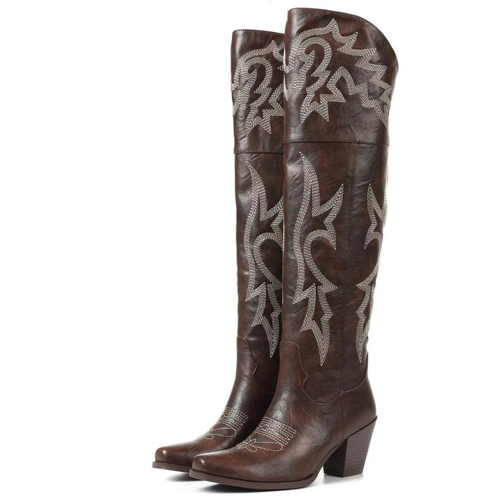 Women's Knee High Boots for Casual Elegance in Brown