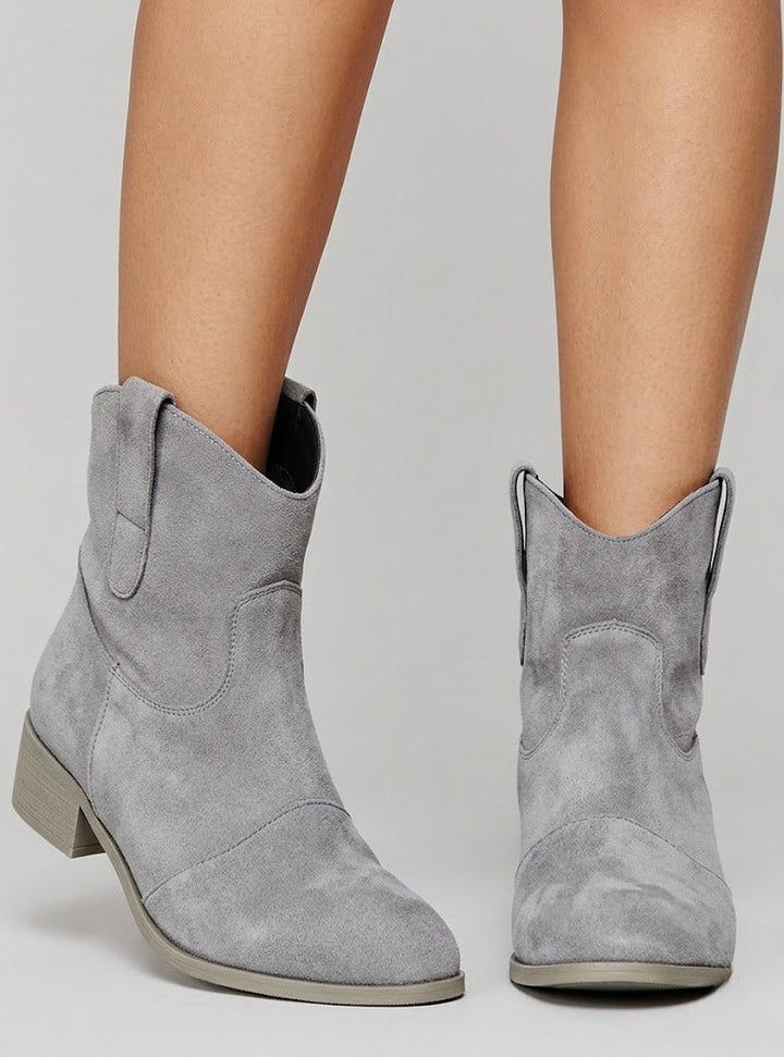 Women's Knee-High Western Boots for Fall in Grey