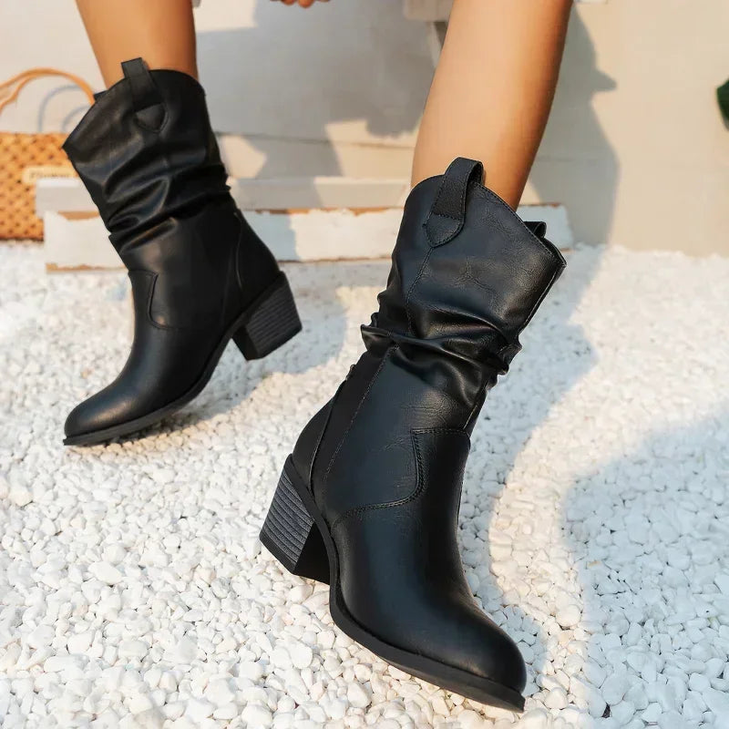 Women's Knee High Western Slouch Boots (2)