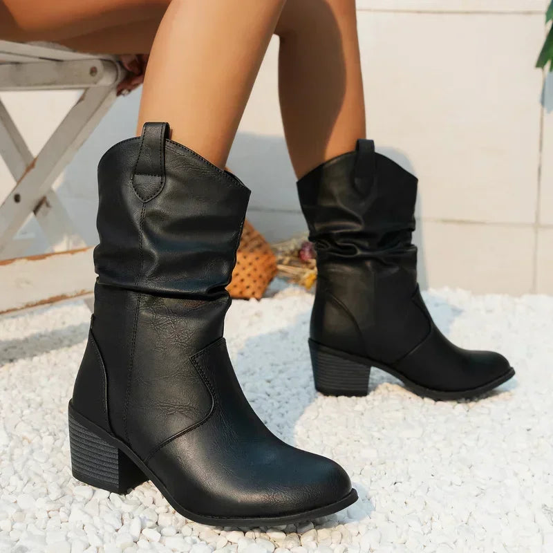 Women's Knee High Western Slouch Boots (5)