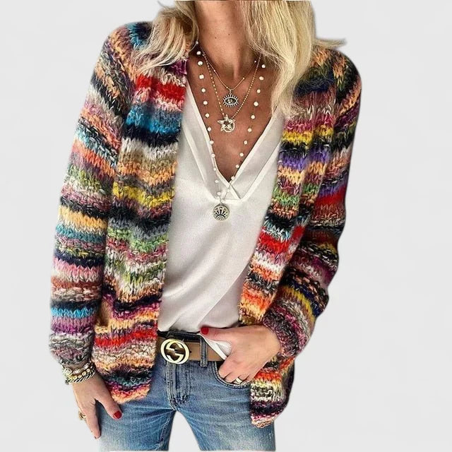 Women's Knit Cardigan for Relaxed Everyday Wear in Red