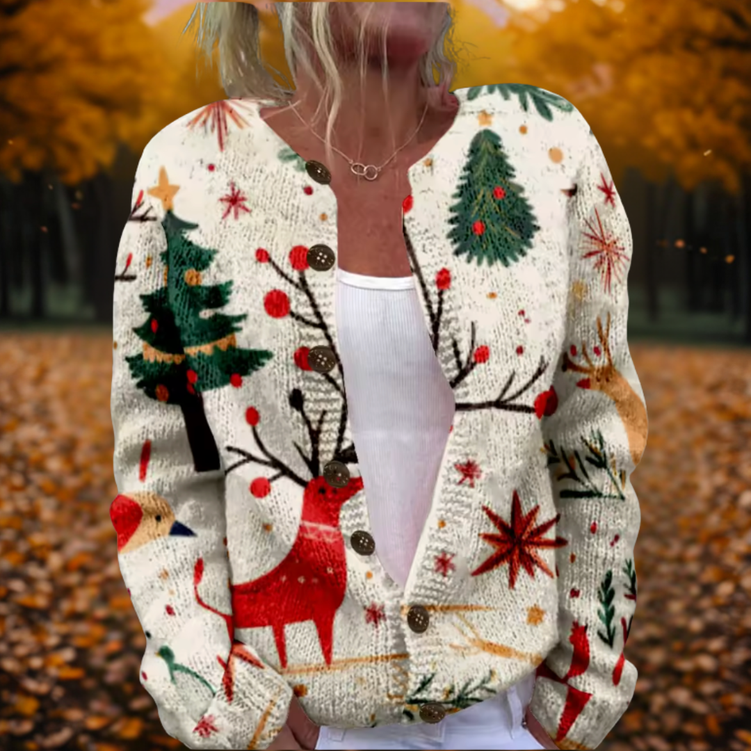 Women's Knit Cardigan for Relaxed Fall Layering in Multicolour