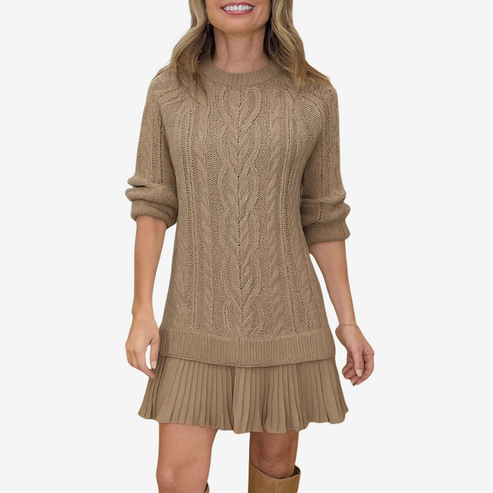 Women's Knit Dress for Holiday Parties in Brown
