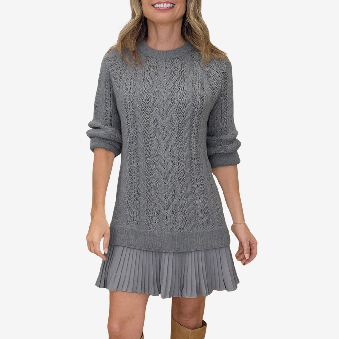 Women's Knit Dress for Holiday Parties in Grey