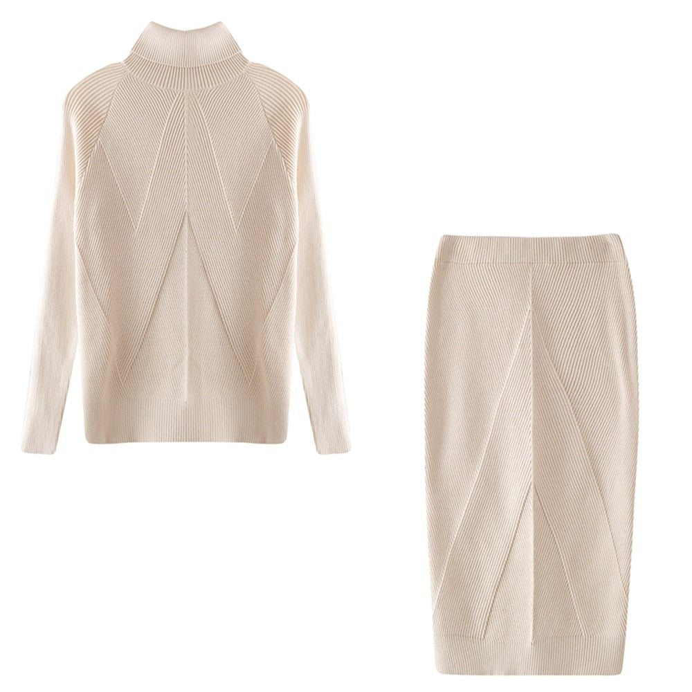 Women's Knit Sweater Dress for Fall Holidays in Aprikose