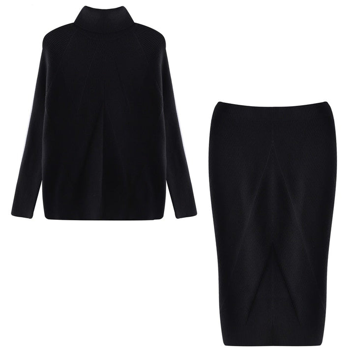 Women's Knit Sweater Dress for Fall Holidays in Black