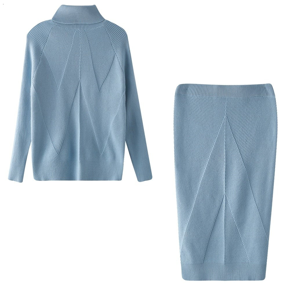 Women's Knit Sweater Dress for Fall Holidays in Blue