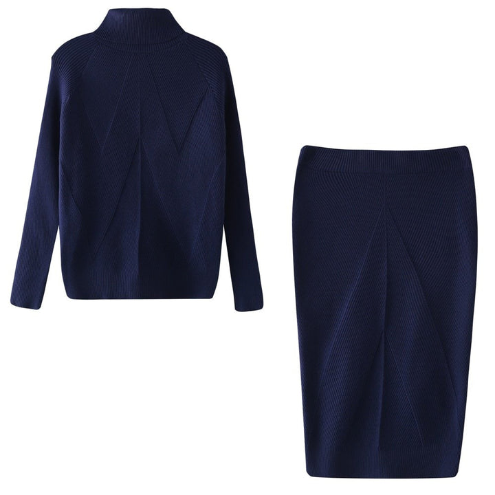 Women's Knit Sweater Dress for Fall Holidays in Navy