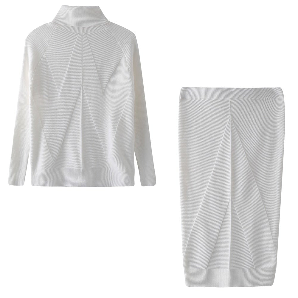 Women's Knit Sweater Dress for Fall Holidays in White