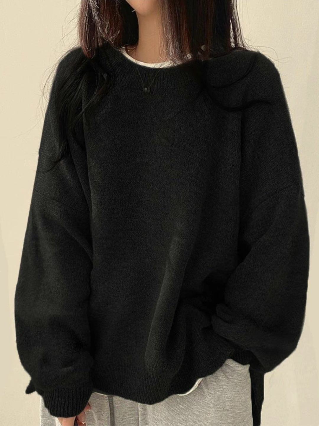 Women's Knit Sweaters for Fall Layering in Black