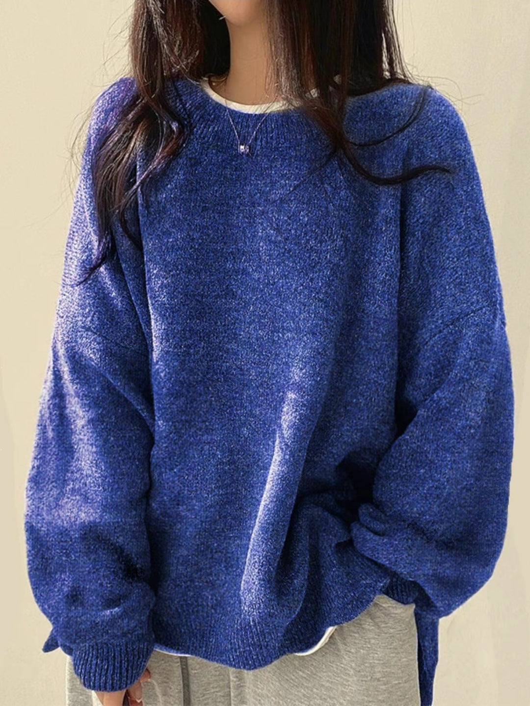 Women's Knit Sweaters for Fall Layering in Blue
