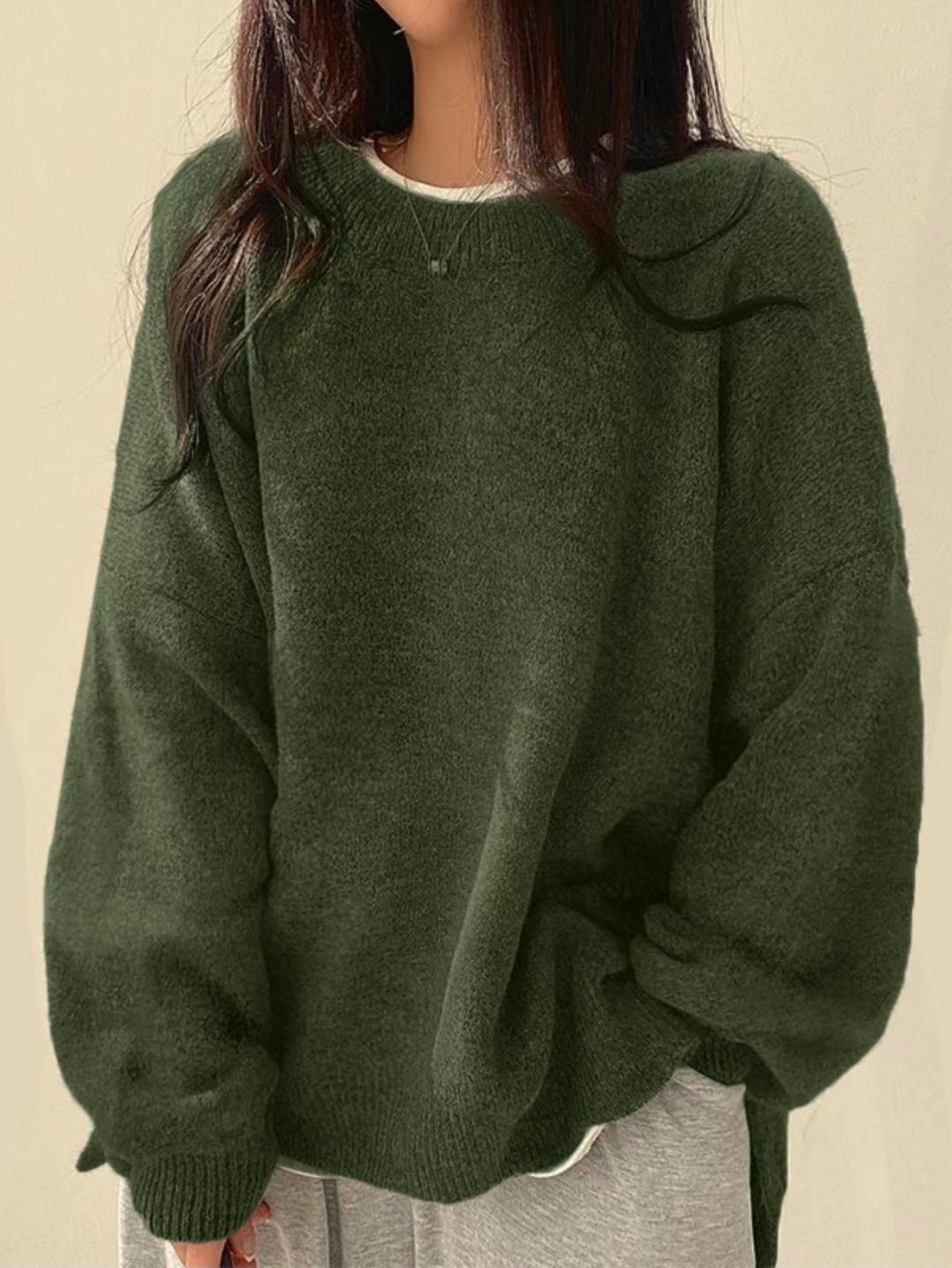 Women's Knit Sweaters for Fall Layering in Olive