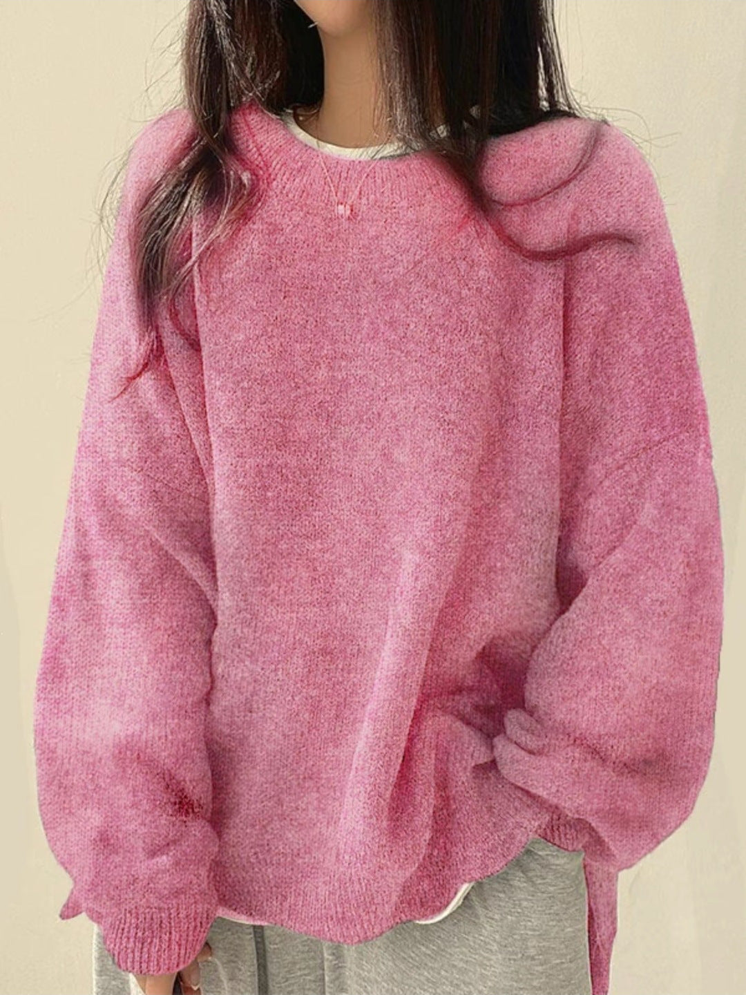 Women's Knit Sweaters for Fall Layering in Pink