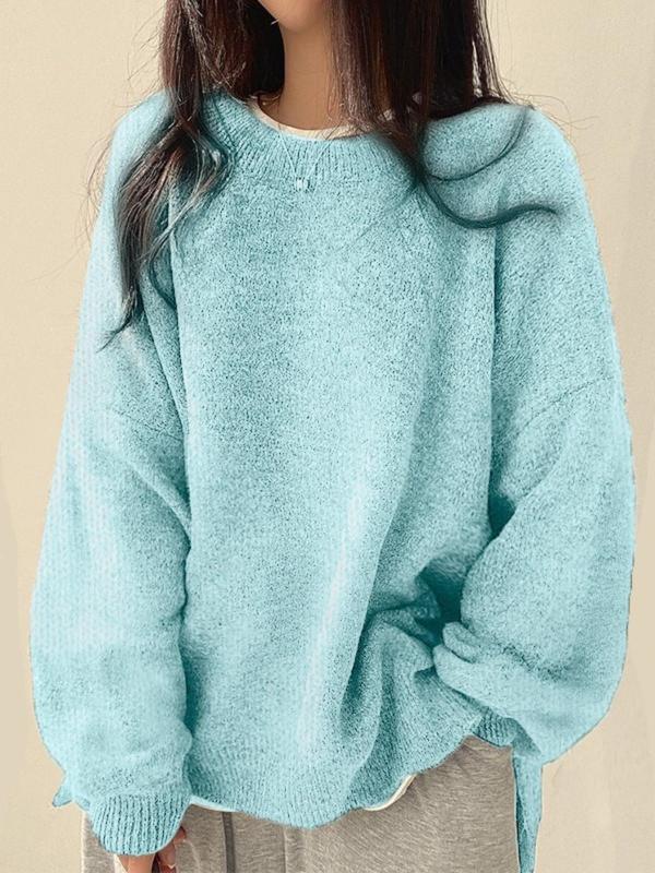 Women's Knit Sweaters for Fall Layering in Teal