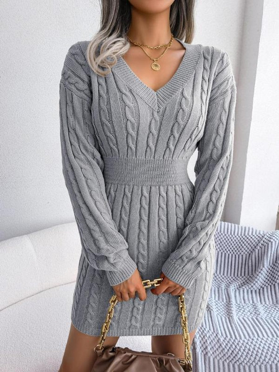 Women's Knitted Dress for Evening Cocktails in Grey