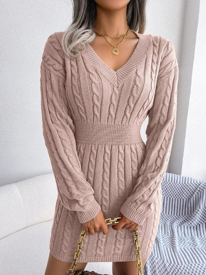 Women's Knitted Dress for Evening Cocktails in Pink