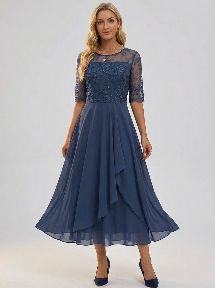 Women's Lace Midi Dress for Fall Weddings