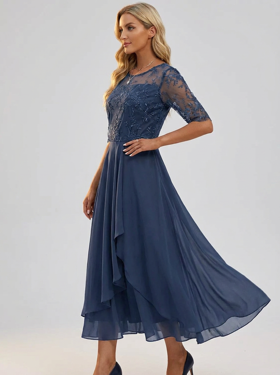 Women's Lace Midi Dress for Fall Weddings (2)