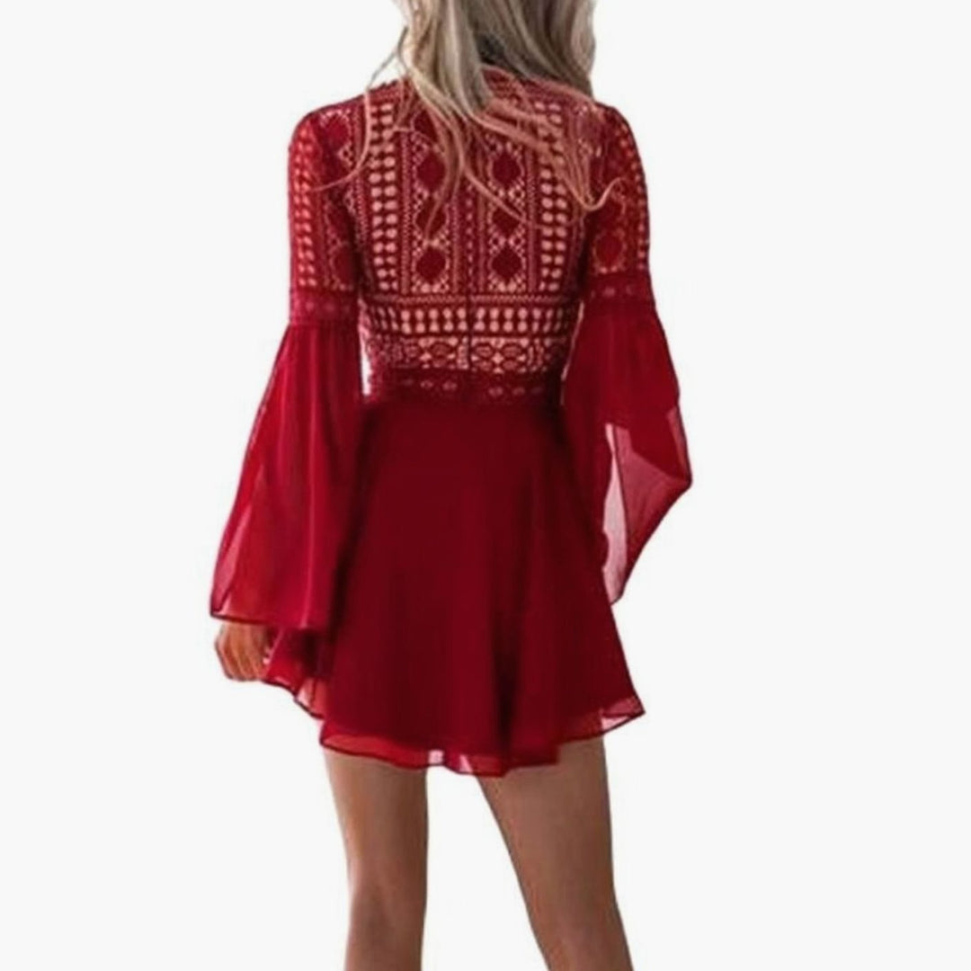 Women's Lace Mini Fall Wedding Guest Dress (6)