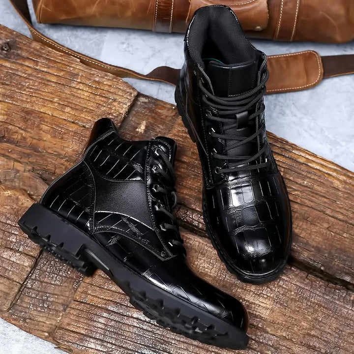 Women's Lace-Up Crocodile Boots for Fall (4)