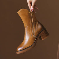 Zoey | Women's Leather Ankle Boots for Fall Outfits