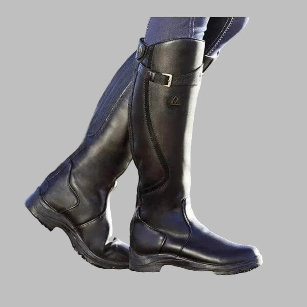 Women's Leather Boots Perfect for Fall Fashion in Black