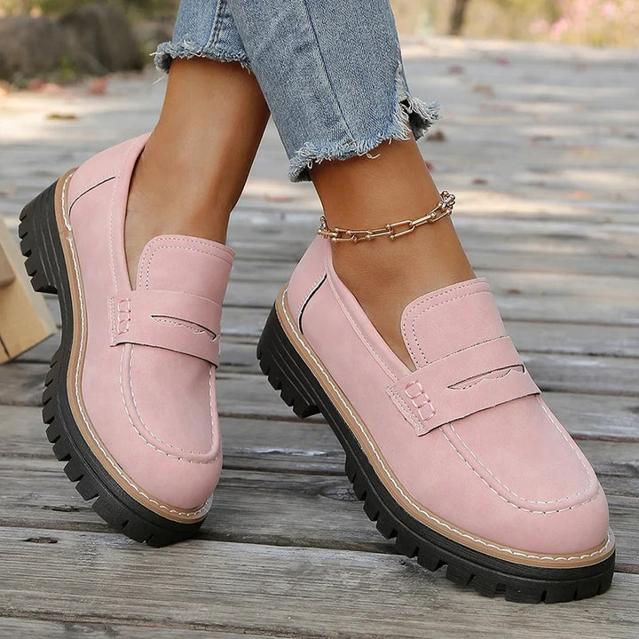 Women's Leather Flats Cushioned Slip-On (11)