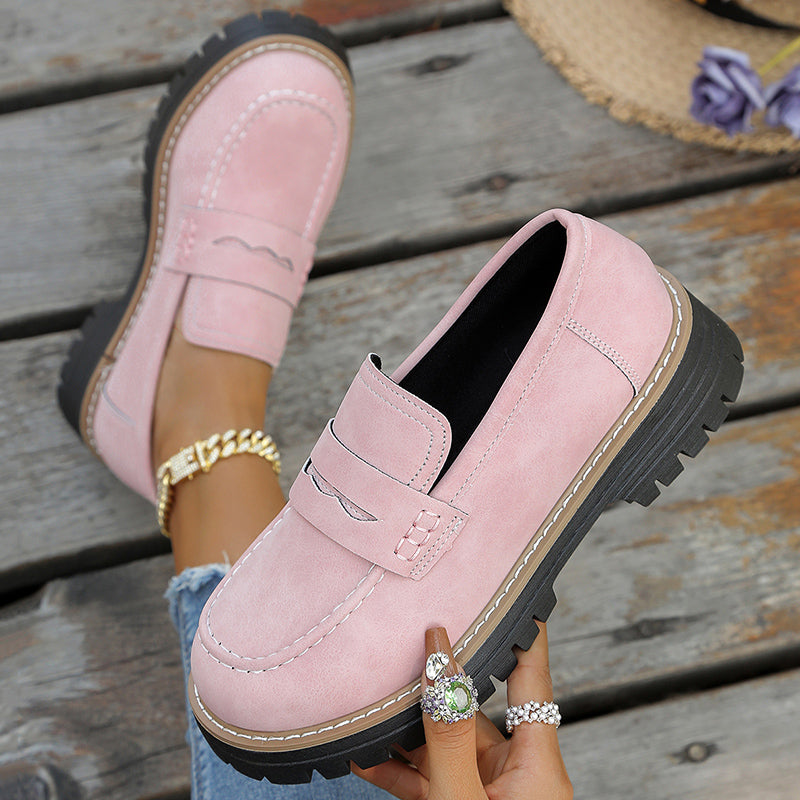 Women's Leather Flats Cushioned Slip-On (12)