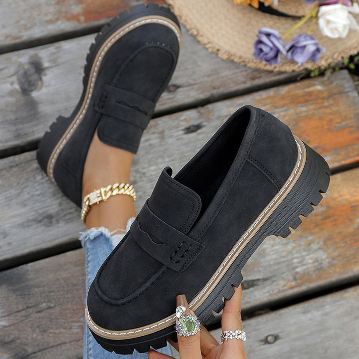 Women's Leather Flats Cushioned Slip-On (9)
