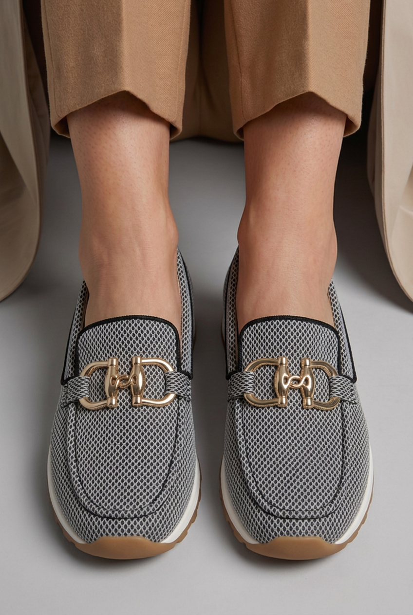 Women's Leather Flats for Comfortable Everyday Wear in Grey