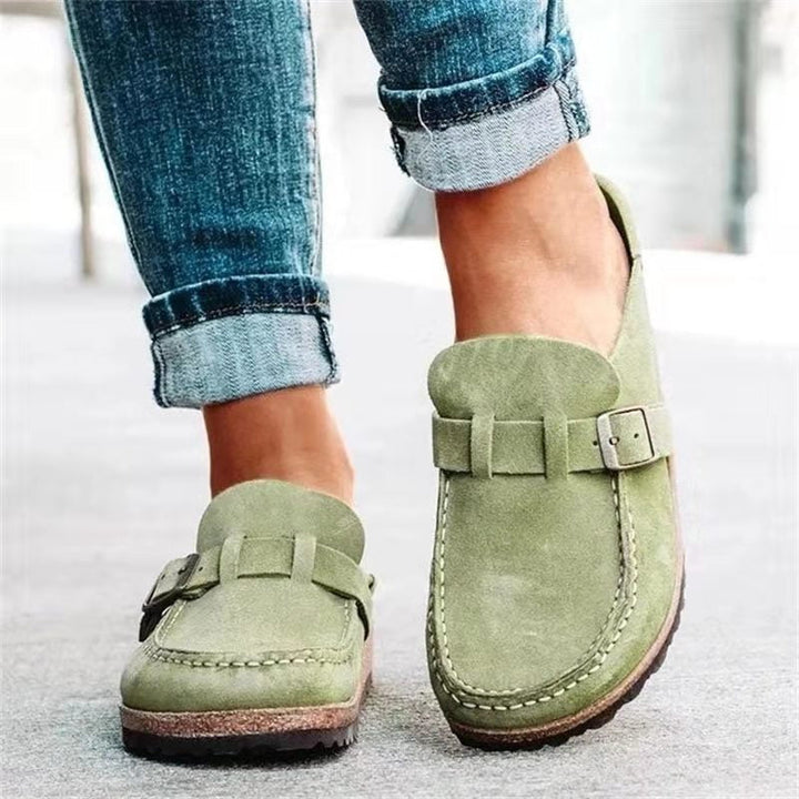Women's Leather Flats for Everyday Elegance in Green