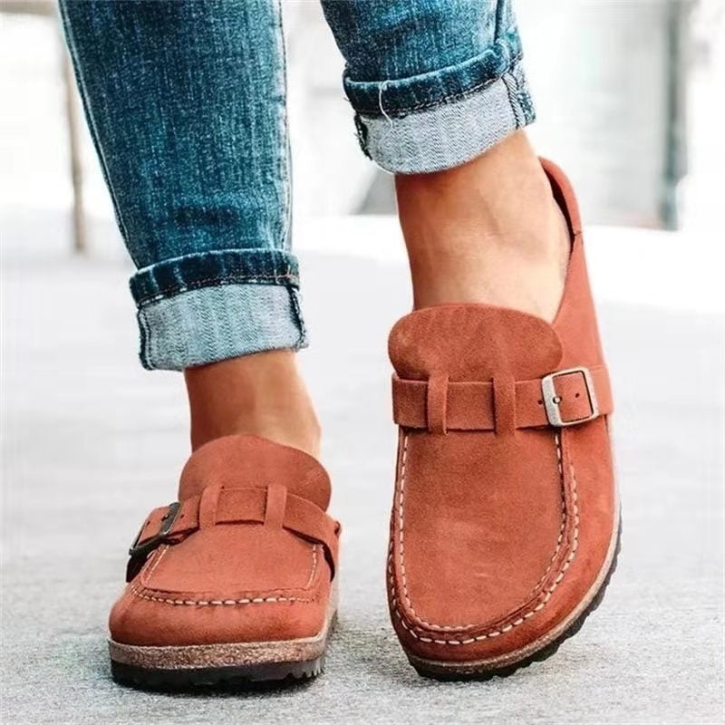 Women's Leather Flats for Everyday Elegance in Orange