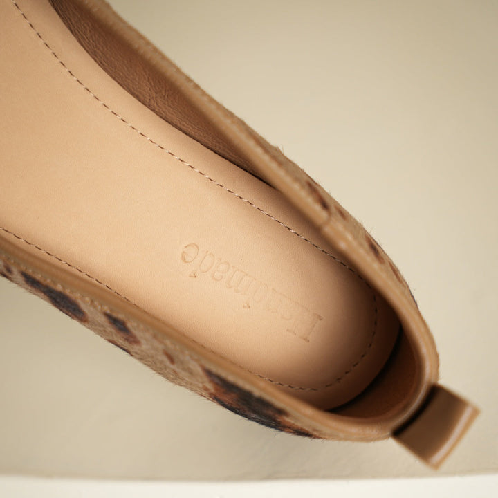 Women's Leather Flats in Bold Cow Print (8)