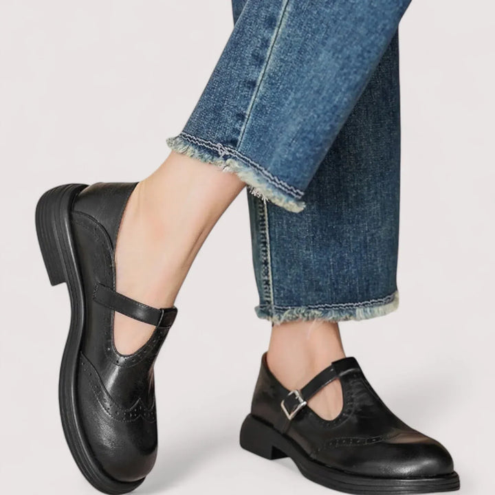 Women's Leather Flats Mary Jane Elegant Everyday (5)