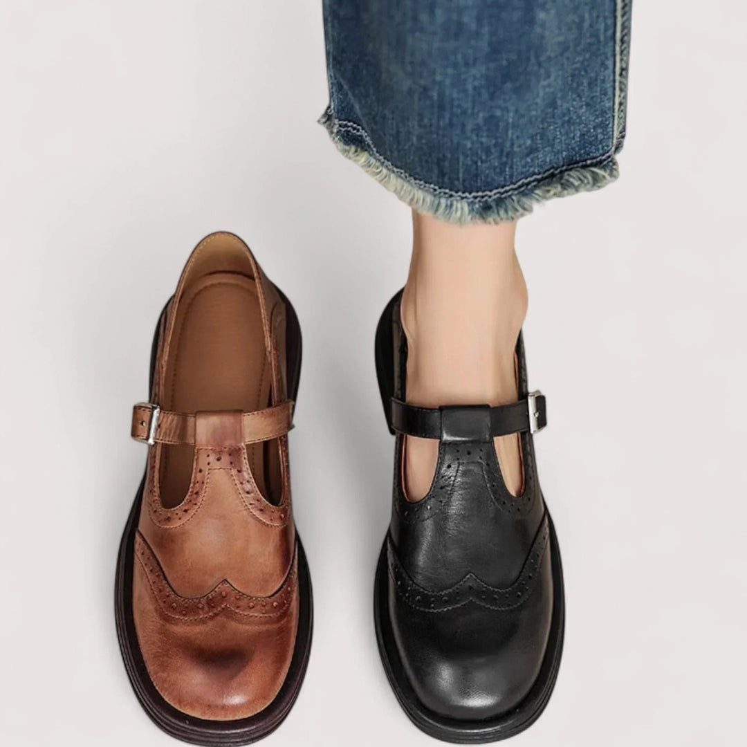 Women's Leather Flats Mary Jane Elegant Everyday (6)
